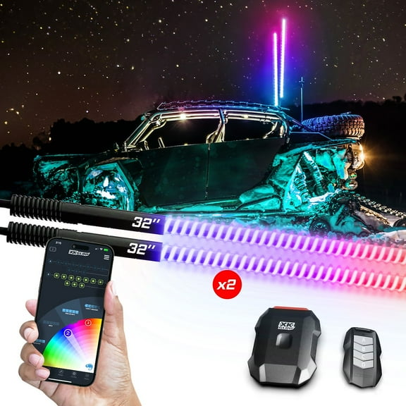 XKGlow 32" XKmax RGBW Advanced App Control LED Whip Light Kit for - MX-WHIPC-ADV