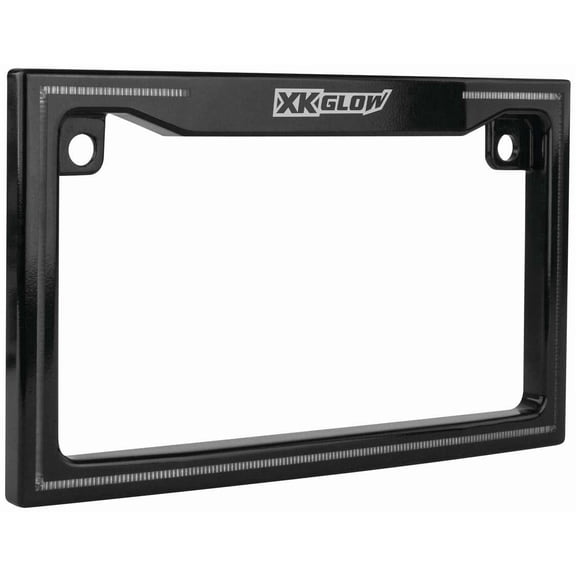 XK Glow Motorcycle License Plate Frame Light w/ Turn Signal - Black