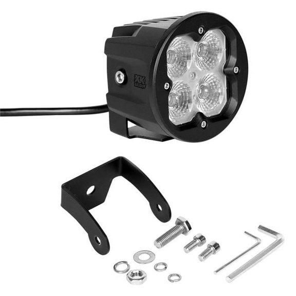 XK Glow Round XKchrome 20w LED Cube Light w/ RGB Accent Kit w/ Controller/Fog Mount- Flood Beam 2pc