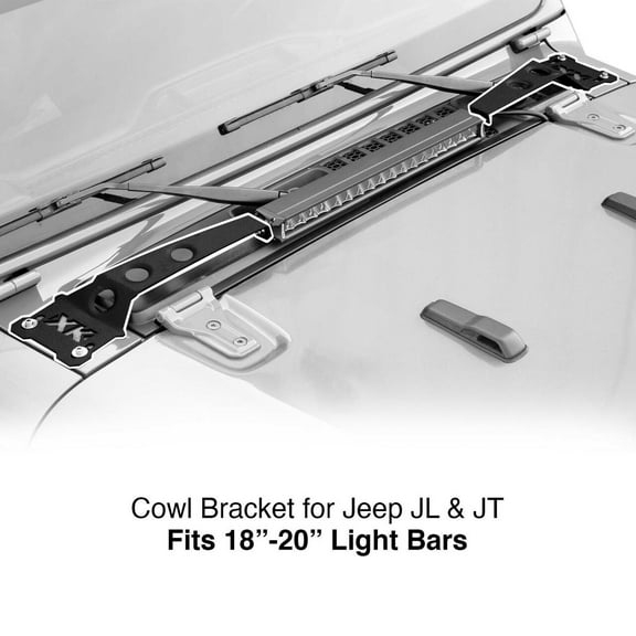 XKGLOW Cowl Light Bar Bracket fits Jeep Gladiator JT & Fits Wrangler JL