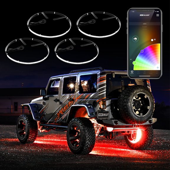 XK Glow Adjustable 15-18" Wheel Light Ring Wheel Glow Kit