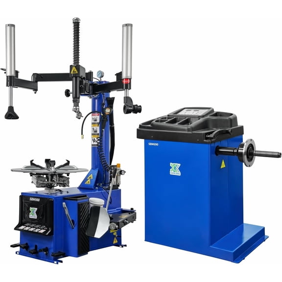XK Heavy Duty Tire Changers and Wheel Balancer Combo, 110V, New 988-690 Tire Machine Max Wheel Diameter 41 in for Repair Shops,Home Garages, Tire Workshops, 18 Months Parts Replacement