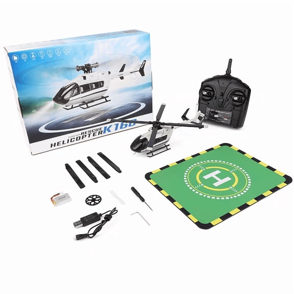 XK K160 UH-60L No Tail Rotor RC Helicopter for Adults, 2.4G 4CH 6-Axis Gyro Brushless Twin-Engine Rescue Remote Control Helicopter with Barometric Altitude Holding for Hobbyists - RTF