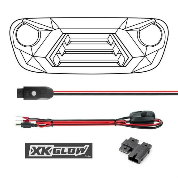 XKCHROME LED Grill Kit with DRL Sequential Turn Signal for Jeep Wrangler JL and Gladiator JT