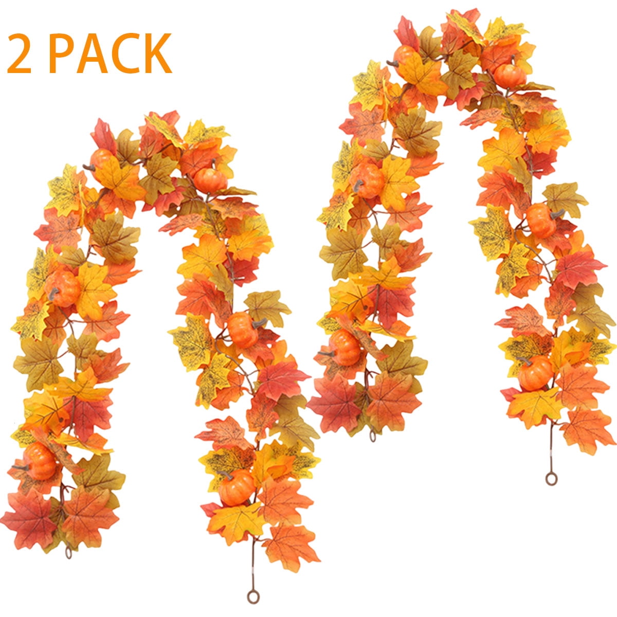 XKDOUS 2 Pack Fall Garland Maple Leaf, 5.9Ft/Piece Artificial Fall ...