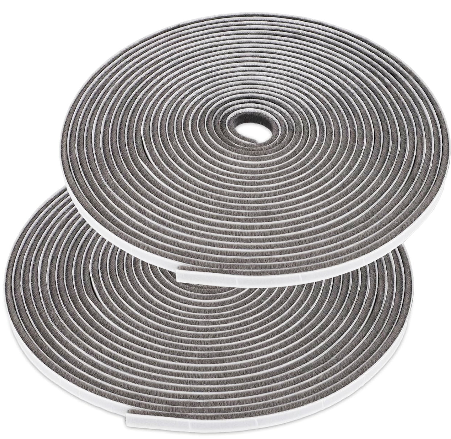 XKDOUS 2 Roll 32.8ft Weather Stripping for Doors, Self Adhesive Weather Stripping Door Window Seal Strip, Felt Seal Tape Pile Weatherstrip Seal Strip Sealer Draft Stoppers, 0.35 Wide X 0.2 inch Thick