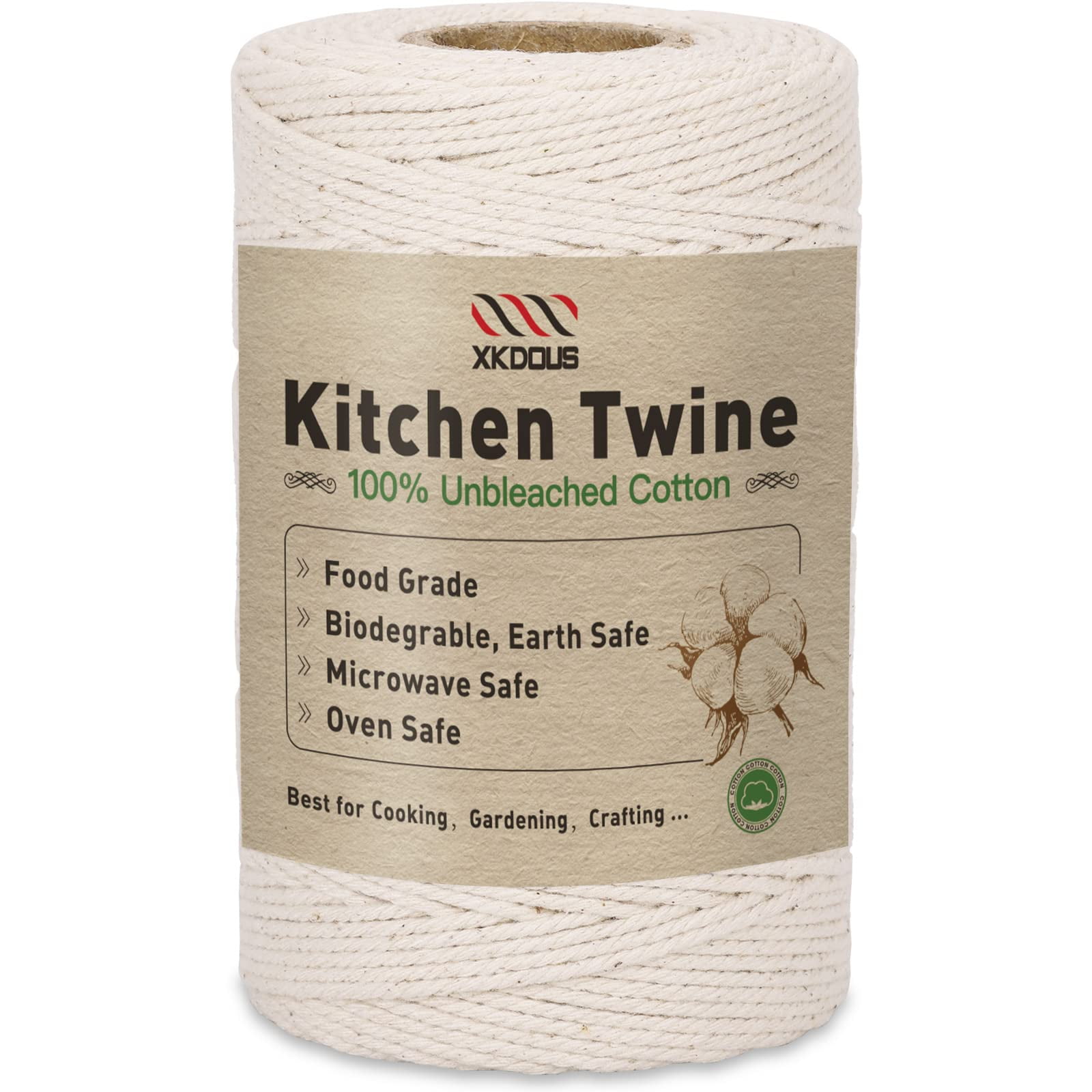 XKDOUS 476ft Butchers Twine, 100% Cotton Food Safe Cooking Twine Kitchen  Twine String, 2mm Natural White Butcher Twine for Meat and Roasting,  Trussing Poultry, Bakes Twine & Crafting 