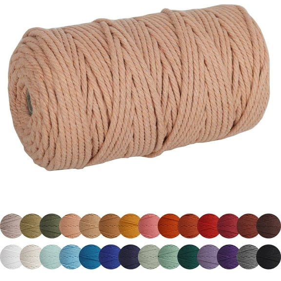 XKDOUS Macrame Cotton Cord Peach Yarn, 109 Yards