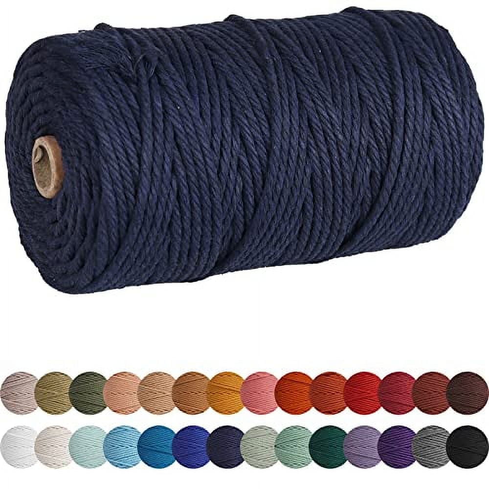 XKDOUS Light Blue 3mm x 109yards Macrame Cord, Colored Macrame Rope, Cotton  Rope Macrame Yarn, Colorful Cotton Craft Cord for Wall Hanging, Plant  Hangers, Crafts, Knitting 