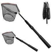 XKDOUS Fishing Net Long Handle, Collapsible Fish Landing Net with Telescopic Pole Handle, Fishing Net for Freshwate and Saltwater Nylon Mesh Landing Net, Extend to 40-51 Inches