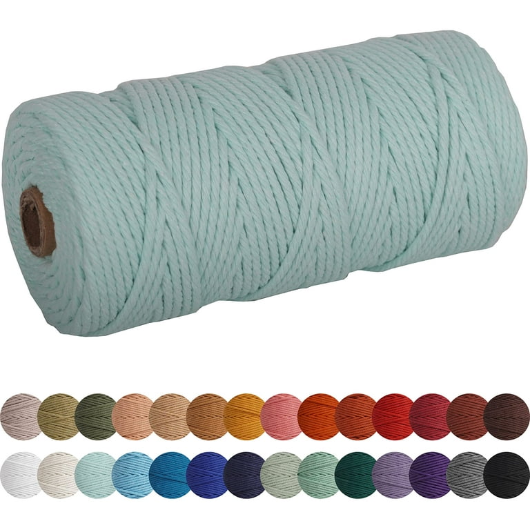Colored 6mm Macrame Cord 230 Feet X 1.1 Lbs, Natural Macrame Supplies,  Large Macrame Rope for Wall Hanging & Crafts, Cotton Rope of Macrame Kit,  with