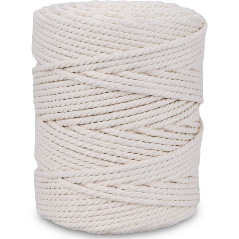 XKDOUS Macrame Cord 4mm x 150Yards Natural Cotton Macrame Rope 3 Strand  Twisted Cotton Cord for Wall Hanging Plant Hangers Crafts Knitting  Decorative Projects Soft Undyed Cotton Rope Natural Color 4mm x