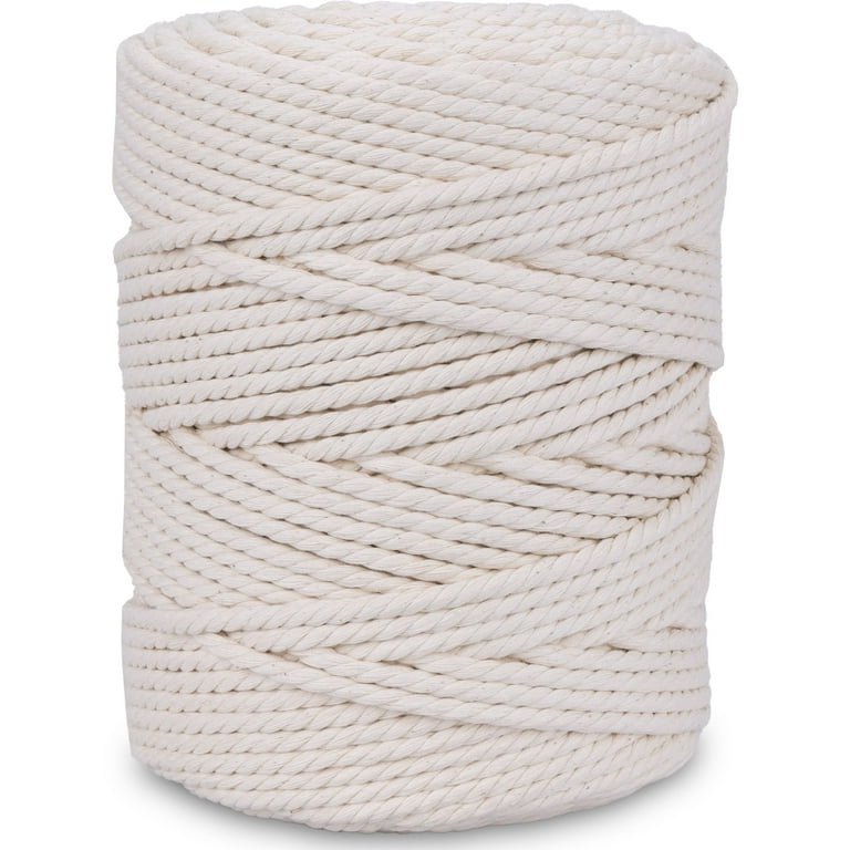 Macrame Cord 4mm x 109 Yards, 100% Natural Cotton Cord Macrame Rope -  Macrame String Twisted Cotton Craft Cord for Plant Hangers, Crafts  Knitting