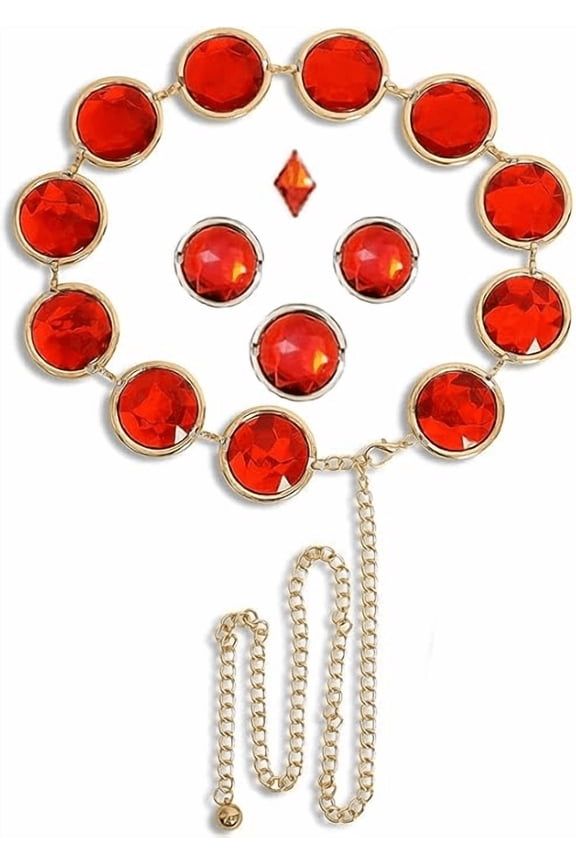 Red Waist Chain Raven Belly Chain Jewelry Dress Decorative Belts For Women Red Crystal Waist Chain Belt For Halloween