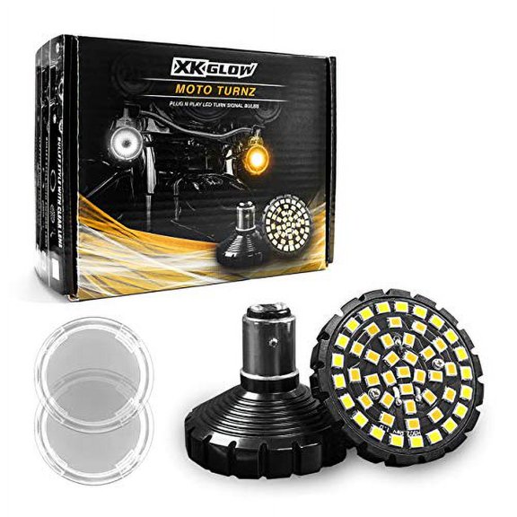XKGLOW Bullet Style MotoTurnz Motorcycle Front LED Turn Signal Bulbs 1157 W