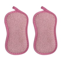 XKHAZA 2 Pack Multi-Purpose Scrub Sponges for Kitchen Scrub-it-Non-Scratch Double-Side Double-Effect Microfiber Sponge Along with Heavy Duty Scouring Power-Effortless Cleaning of Dishes Pots Pans