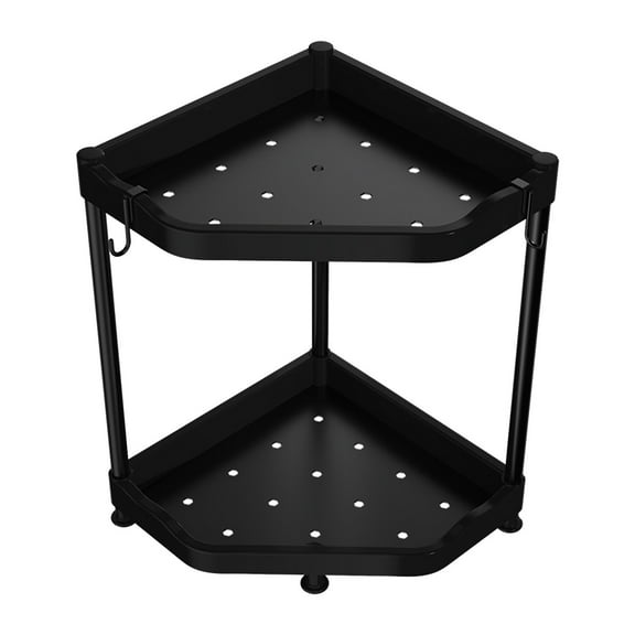 XKHAZA 2 Tier Corner Bathroom Countertop Organizer, Vanity Tray for Skincare Makeup Perfume Organizer, Small Plastics Counter Bathroom Storage and Organization