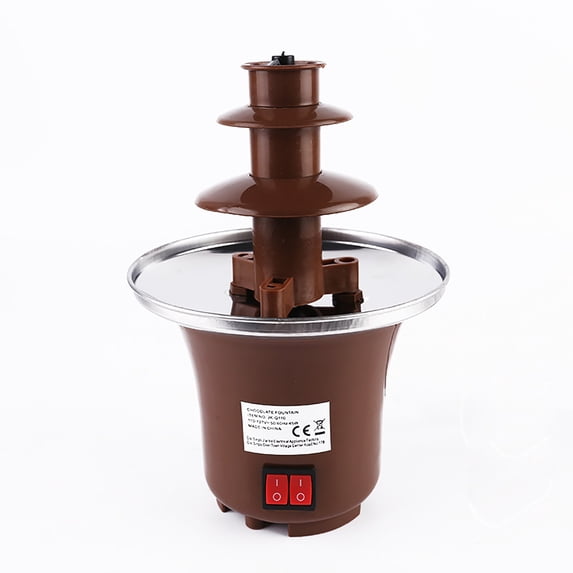 XKHAZA 3 Tier Electric Chocolate Fondue Fountain Machine for Parties - Melts Cheese, Candy, and Liqueur - Dip Strawberries, Apple Wedges, Vegetables, and More