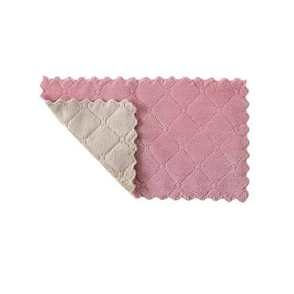 XKHAZA 5 Pack Ultra Soft Absorbent Quick Drying Dish Towels, Kitchen Dish Cloths, Nonstick Oil Microfiber Cleaning Cloth, Machine Washable Coral Fleece Cleaning Rags