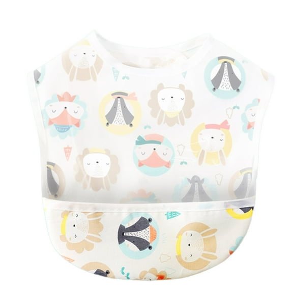 XKHAZA Baby Bibs Set Toddler Bibs with Crumb Catcher Pocket & Snap Button Waterproof Baby Feeding Bibs for 6-24 Months