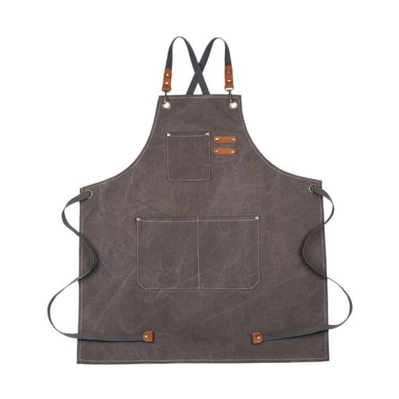 XKHAZA Chef Apron for Men Women, Cross Back Apron with Pockets for Kitchen Cooking Baking Artist Painting, Canvas Work Aprons for Shop, Garden, Restaurant, Cafe