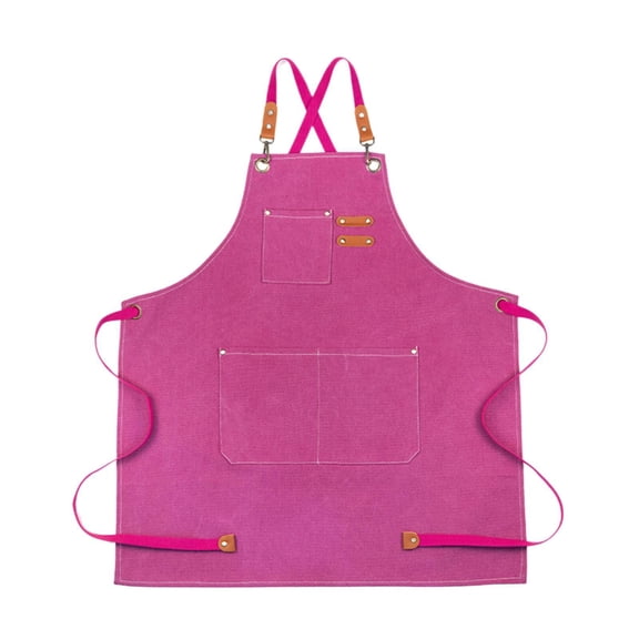 XKHAZA Chef Apron for Men Women, Cross Back Apron with Pockets for Kitchen Cooking Baking Artist Painting, Canvas Work Aprons for Shop, Garden, Restaurant, Cafe