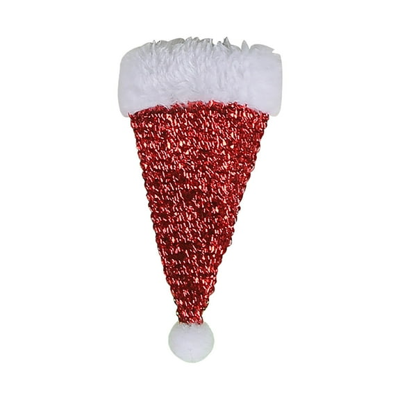 XKHAZA Christmas Mini Santa Hats Silverware Holders, Wine Bottles Cover, Handmade Xmas Party Dinner Table Dinnerware Decorations Supplies Flatware Decor