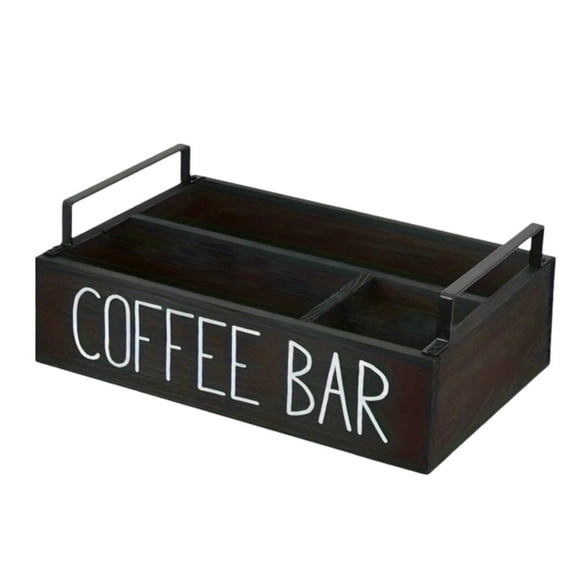 XKHAZA Coffee Station Organizer - Bar Decor Accessories with Handles for Farmhouse Kitchen Countertop, Coffee Pods Holder, Creamer & Paper Cup Holder