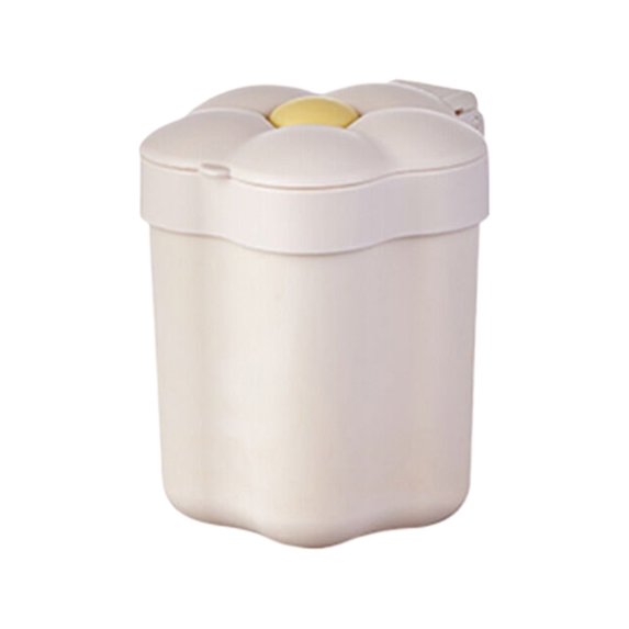 XKHAZA Cute Flower Shape Wastebasket, Mini Desk Trash Can with Lid, Desktop Mini Plastic Waste Garbage Can Countertop Garbage Bin Mini Waste Can for Desk Car Office Home Kitchen