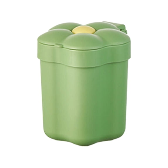 XKHAZA Cute Flower Shape Wastebasket, Mini Desk Trash Can with Lid, Desktop Mini Plastic Waste Garbage Can Countertop Garbage Bin Mini Waste Can for Desk Car Office Home Kitchen