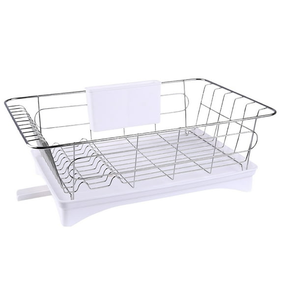 XKHAZA Dish Drying Rack, Rustproof Stainless Over Sink Dish Drainer Rack Basket Shelf, Stainless Steel Metal Dish Drainer in Sink or On Counter Organizer Dish Dryer Rack for Inside Sink