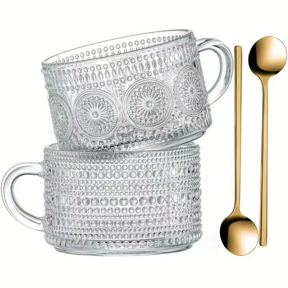 XKHAZA Drinking Glasses, Tea Cups, Glass Cups for Juice,Iced Coffee,Milk,Tea,Dessert,Latte, Glassware Drinkware Set