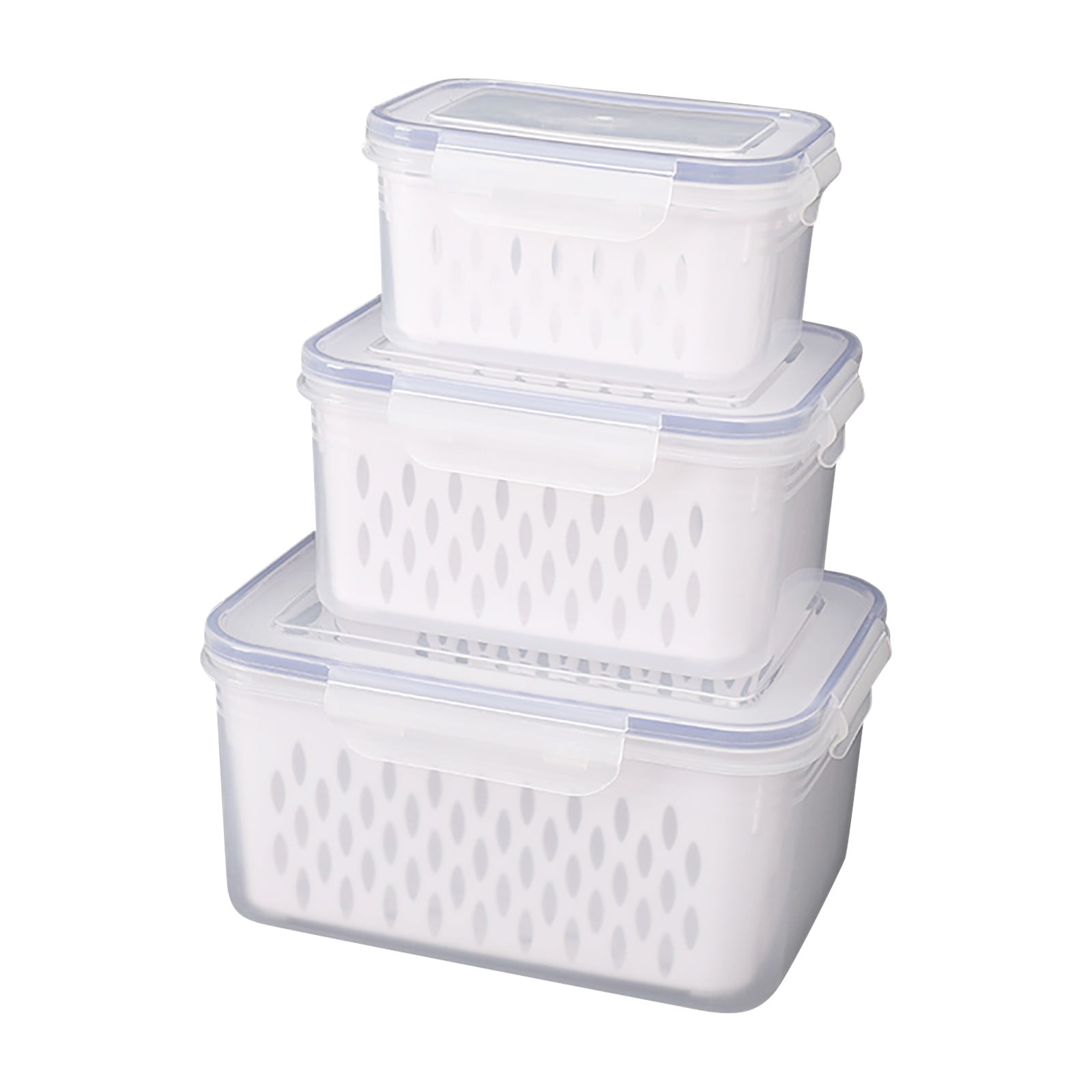 XKHAZA Fruit Containers for Fridge - Leakproof Food Storage Containers with Removable Colander - Dishwasher & microwave safe Produce Containers Keep Fruits, Vegetables, Berry, Meat Fresh longer