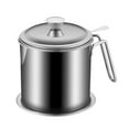 thumbnail image 1 of XKHAZA Grease Container Stainless Steel Bacon Grease Saver with Fine Mesh Strainer, Oil Container Grease Can with Dust-proof Lid Non-slip Tray for Kitchen Storing Frying Cooking Grease, 1 of 8