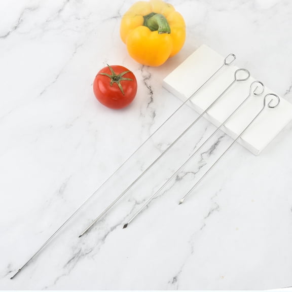XKHAZA Kabob Skewers Stainless - Reusable Round BBQ Barbecue Kebab Steel Sticks for Grilling Meat Chicken Vegetables Outdoor Grill