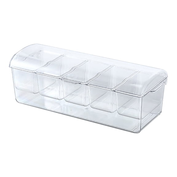 XKHAZA Large Ice Chilled Condiment Server with Lid, Chilled Condiment Caddy, Bar Garnish Serving Platter Holder Tray for Mimosa Taco Salad Bar