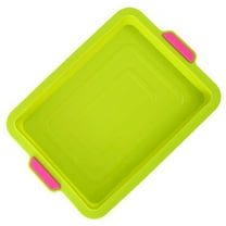 XKHAZA Non Stick Silicone Brownie Baking Pan with Handles - Rectangular Cookie Baking Sheet/Jelly Roll Tray Set Nonstick, Cleaned in Dishwasher