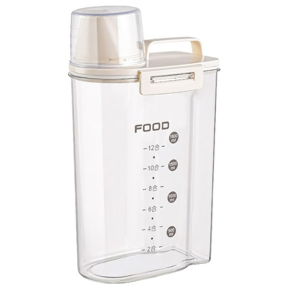 XKHAZA Rice Airtight Dry Food Storage Containers with Pourable Spout, BPA Free Plastic Storage Bin Dispenser, Measuring cup for Cereal, Flour and Baking Supplies