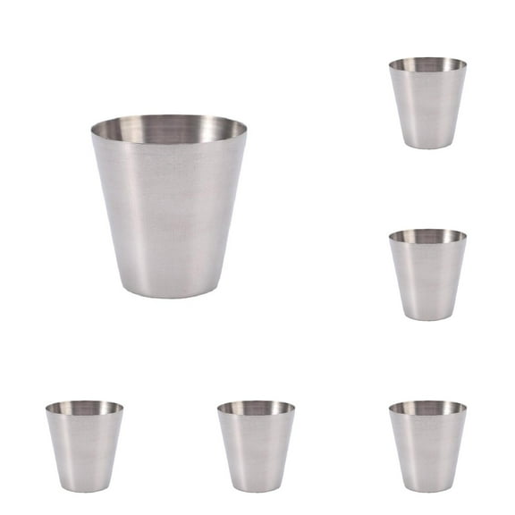 XKHAZA Stainless Steel Cups Tumbler Glasses Stackable Metal Drinking Cups Insulated Drinking Glasses Reusable Silver Camping Mugs for Home Camping BBQ Office Party