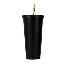 XKHAZA Stainless Steel Double Vacuum Coffee Tumbler Cup, Insulated Tumbler with Lids and Straws, Durable Powder Coated Coffee Cup for Cold & Hot Drinks