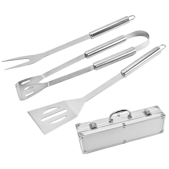 XKHAZA Stainless Steel Grill Set, Grilling Accessories Kit with Spatula, Tongs, Aluminum Carry Case, BBQ Tools for Outdoor Grill
