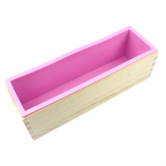 XKHAZA Wooden Rectangular Soap Box, Cold Soap Wooden Box Rectangular Wooden Box, Silicone Soap Making Liner Adjustable Wood Box for DIY Soap Making