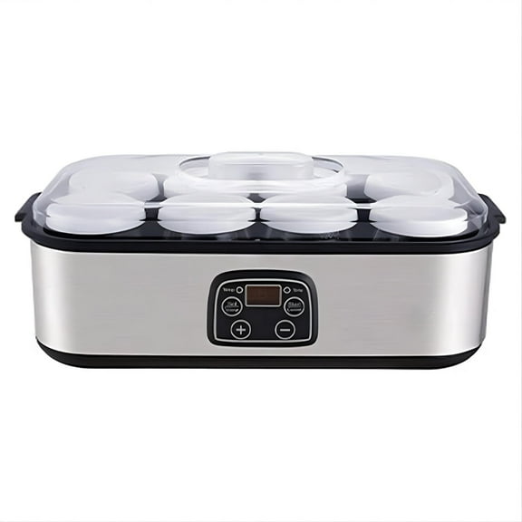 XKHAZA Yogurt Maker Automatic Digital Yoghurt Maker Machine, Display with Constant Temperature Control Stainless Steel Design for Home Use