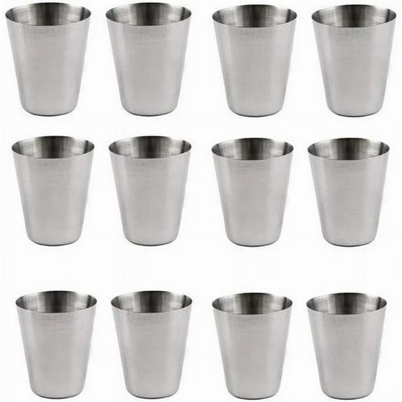 XKHBDL 12 Pack Stainless Steel Cups Double Wall Metal Cup, Metal Drinking Glasses Unbreakable and Stackable for Party Bar Home Restaurant Adults Travel Outdoor