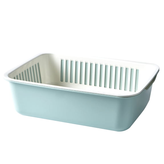 XKHBDL 2 in 1 Kitchen Colander Set with Bowl Strainer,Dishwasher Friendly Double Layered Drain Basin,BPA Free Plastic Fruits and Vegetable Washing Basket for Pasta Salad Berry Cleaning Mixing