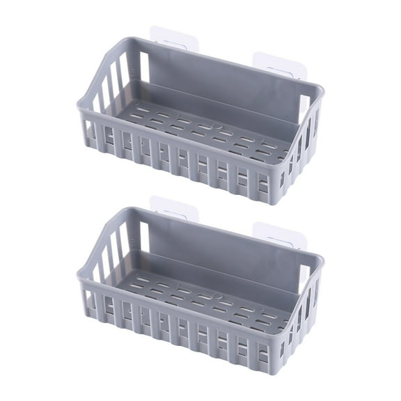 XKHBDL 2 Pack Adhesive Bathroom Shelf Organizer Shower Caddy No Drilling Shower Shelf Bath Essentials Shampoo Spice Holder Adhesives for Shower Room Bathroom Kitchen