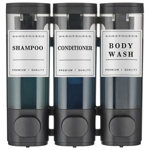 XKHBDL 3 Chamber No Drill Wall-Mounted Shampoo Dispenser, Shampoo and Conditioner Dispenser,Shower Soap Dispenser for Shower Wall Mounted Shower Dispenser for Bathroom Hotel