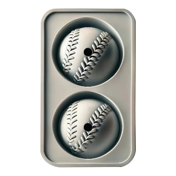 XKHBDL 3D Baseball Gifts Ice Cube Tray,Large Round Ice Ball Maker Mold Silicone Fun Shapes Bourbon Sphere Ice Molds,for Chilling Whiskey,Cocktails,Bourbon,Brandy and Beverages