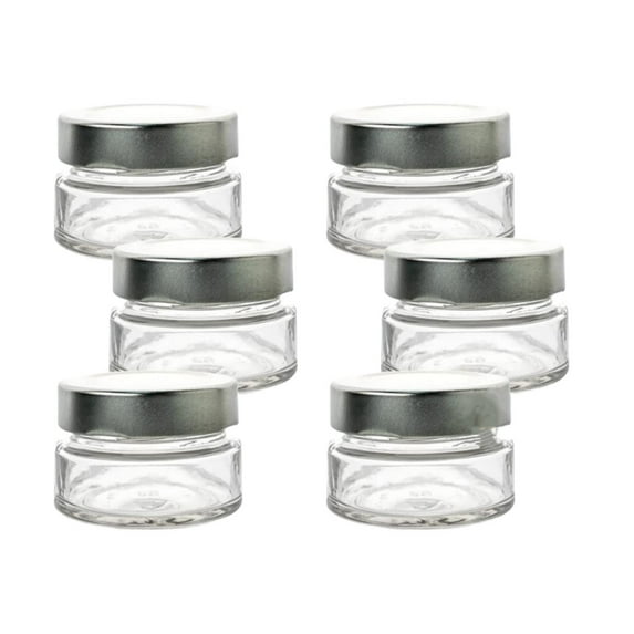 XKHBDL 6 Pack Mason Jars - Small Mason Jars with Silver Lids - Canning Jars| Storage Glass Jars With Lids For Jelly, Jam, Honey, Pickles - Spice Glass Jars