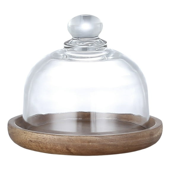 XKHBDL Acacia Wood Cake Stand with Lid-Cake Holder with Dome, Dessert Table Display Set & Charcuterie Board with Lid, Cake Stand for Party,Fruit Tray,Cheese,Veggie,Large Cake Dome Cover